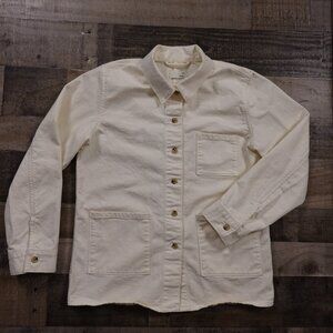 Wilfred Free Cream Button-Up Jean Jacket‎ Women’s Size Large Off White
